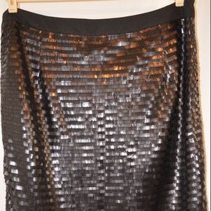 🎁NWT Mynt Sequinned Pencil Skirt Black Sz 16W